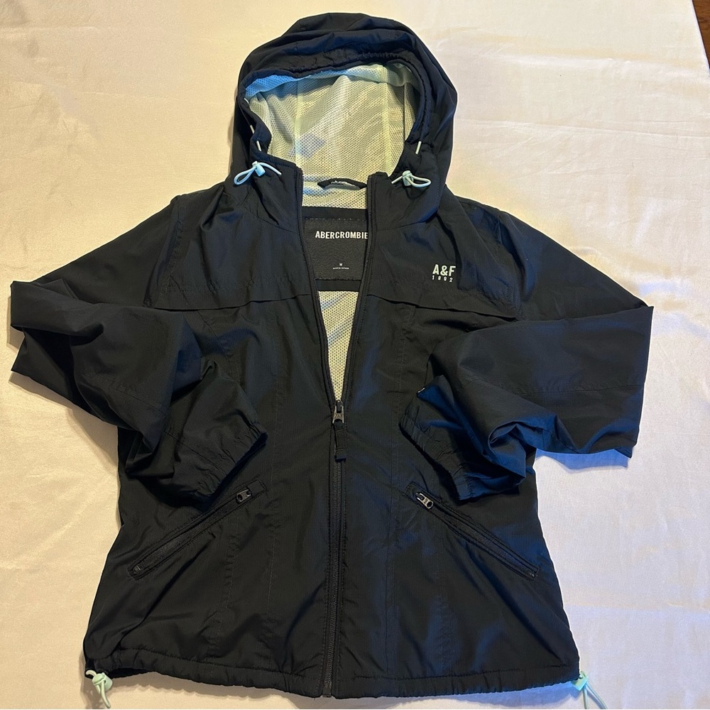 Abercrombie & Fitch dark blue and baby blue Mesh Jacket